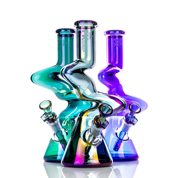 MK100 Glass Electroplated 10" Mini Z Beaker Bong - TOKE N DAB