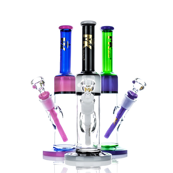 MK100 Glass Slime Double Color 11" Straight Tube Bong - TND