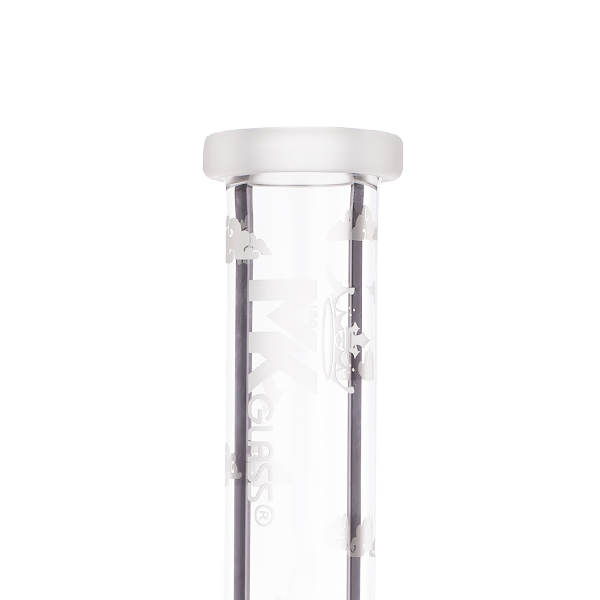 MK100 Glass Icy Mountain Sand Blasted 14" Beaker Bong - TND