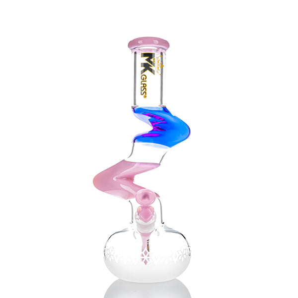 MK100 Glass Sand Blasted 13" Mini Z Beaker Bong - TOKE N DAB