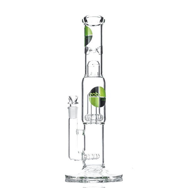 Zob 15" Stemless Straight Tube w/ Inline And UFO Percolators - TOKE N DAB