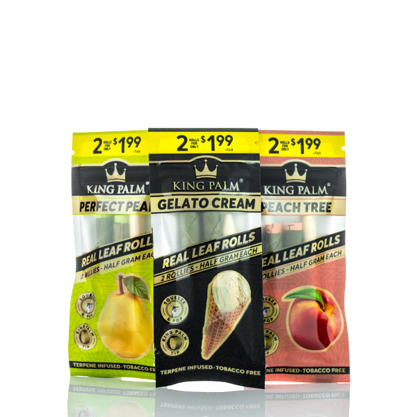 King Palm Terpene Infused Natural Leaf 1/2G Rollies - 2 Roll Pack - TND
