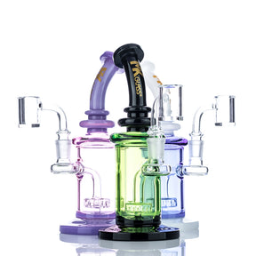 MK100 Glass Aqua Colortube Showerhead 8" Dab Rig - TND