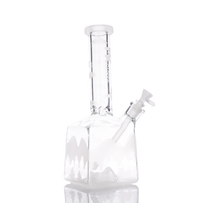 MK100 Glass Icy Mountain Sand Blasted 14" Beaker Bong - TND