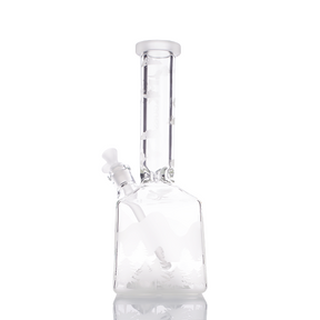 MK100 Glass Icy Mountain Sand Blasted 14" Beaker Bong - TND