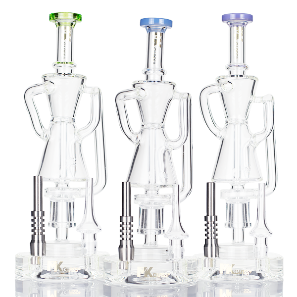 MK100 Glass Supra Recycler Nectar Collector Kit - Dab Straw - TND