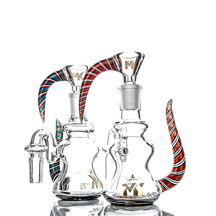 MK100 Glass Wig-Wag 14mm Dry Ash Catcher and Bowl Set - TOKE N DAB