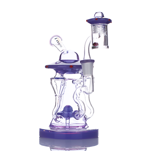 The Purple Force - 11 Faberge Recycler Bong/Dab Rig - Milky