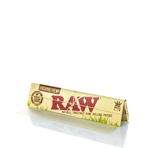 RAW Organic Hemp King Size Slim Rolling Papers - 32 Leaves - TND