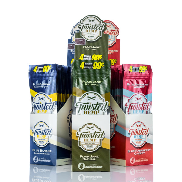 Twisted Hemp Flavored Wraps - 4 Pack - Case of 15 - TOKE N DAB