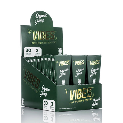 VIBES King Size Pre-Roll Cone - 3 Pack - Case of 30 - TOKE N DAB