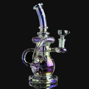MK100 Glass Electroplated Pearl Astro Recycler 8" Mini Bong